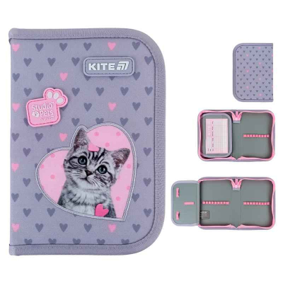 Пенал шкільний Kite Studio Pets SP25-621 без наповнення,1 відділення, 1 відворот