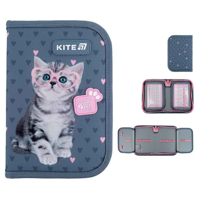 Пенал шкільний Kite Studio Pets SP25-622-1 без наповнення 1 відділення, 2 відворота
