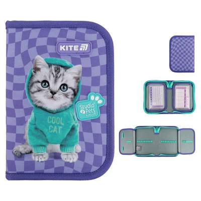 Пенал шкільний Kite Studio Pets SP25-622-2 без наповнення 1 відділення, 2 відворота