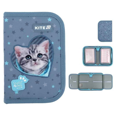 Пенал шкільний Kite Studio Pets SP25-622-3 без наповнення 1 відділення, 2 відворота