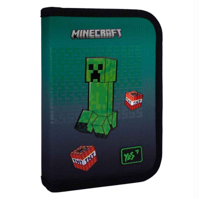 Пенал шкільний Yes Minecraft Icons HP-04, 533633 одинарний з двома клапанами