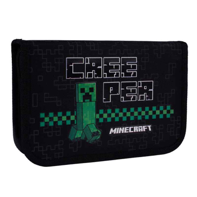 Пенал школьный Yes Minecraft Time HP-04, 533631 одинарный с двумя клапанами