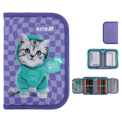 Пенал с наполнением Kite Studio Pets SP25-622H-2, 1 отделение, 2 отворота