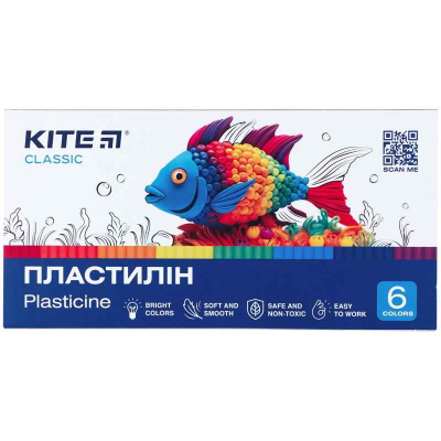 Пластилин Kite Classic K-081, 6 цветов, 120 г