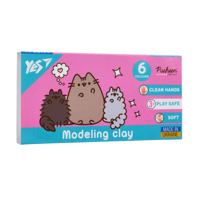 Пластилін Yes Pusheen 540651, 6 кольорів 120 г