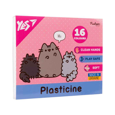 Пластилін Yes Pusheen 540694, 16 кольорів 320 г