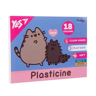 Пластилін Yes Pusheen 540695, 18 кольорів 360 г
