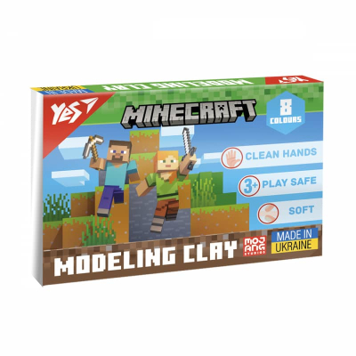 Пластилін Yes Minecraft 540656, 8 кольорів 160 г