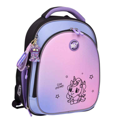 Рюкзак шкільний YES Cute Unicorn S-109 рожево-бузковий з єдинорогом, вигляд спереду