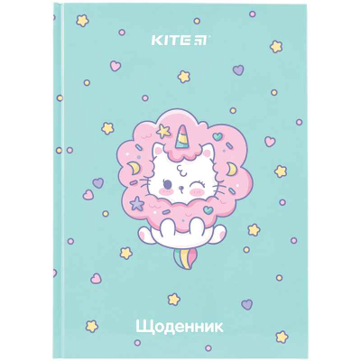 Дневник школьный Kite Rainbow Catcorn K24-262-6, твердая обложка