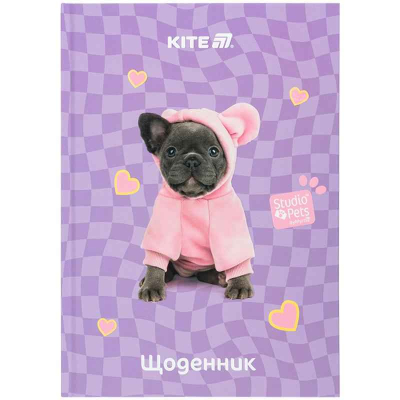 Дневник школьный Kite Studio Pets SP25-262-2, твёрдая обложка