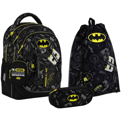 Шкільний набір Kite DC Batman SET_DC25-700M (рюкзак, пенал, сумка)