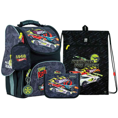Шкільний набір Kite Hot Wheels SET_HW24-501S (рюкзак, пенал, сумка)