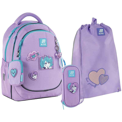 Шкільний набір Kite Kawaii Love SET_K25-700M-6 (рюкзак, пенал, сумка)