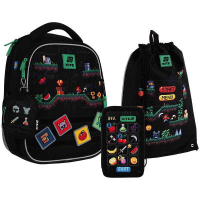 Шкільний набір Kite Pixel Game SET_K25-555S-4 (рюкзак, пенал, сумка)