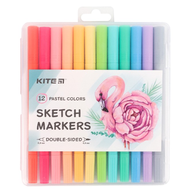Скетч маркери Kite Pastel K22-045, 12 кольорів