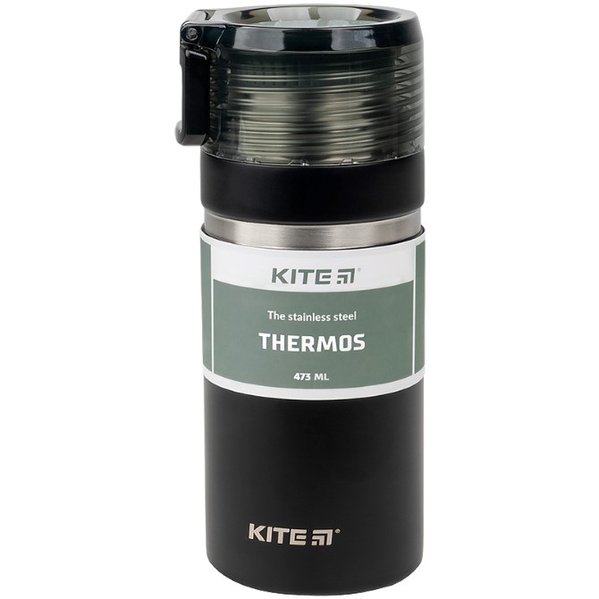 Термос Kite K21-320-03, 473 мл, чорний