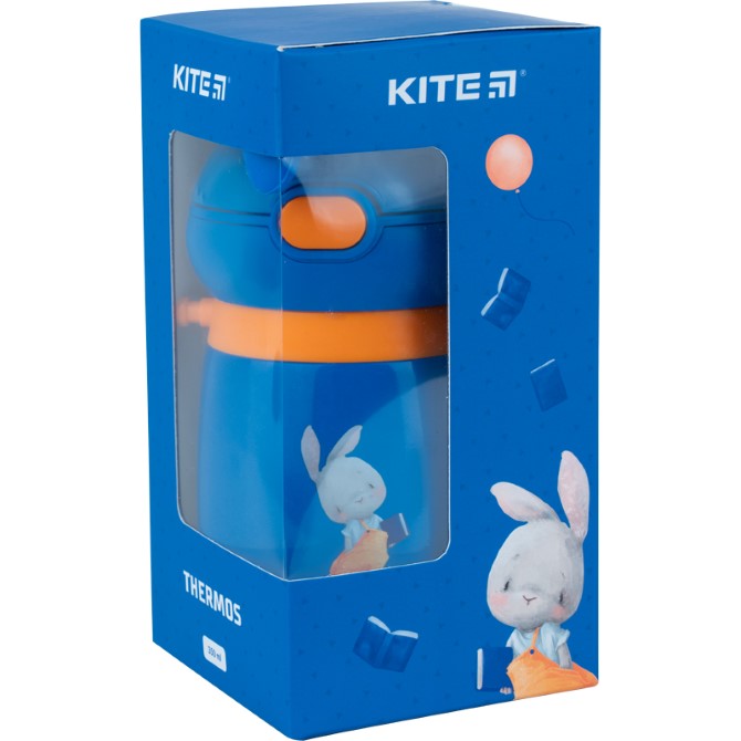 Термос Kite Rabbit K21-377-01, 350 мл, голубой