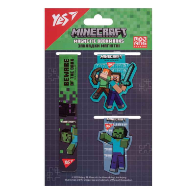 Закладки магнітні Yes Minecraft 708347, 3 шт