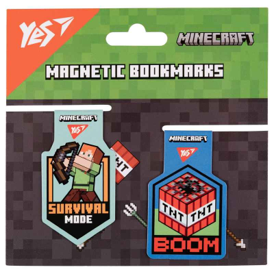 Закладки магнитные Yes Minecraft Steve 708103, 2шт