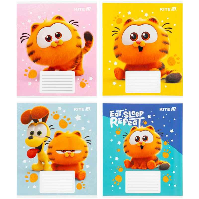 Зошит шкільний Kite Garfield GF25-235, 12 аркушів, коса лінія