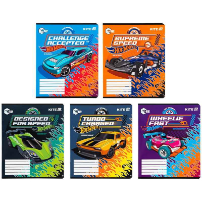 Зошит шкільний Kite Hot Wheels HW25-234, 12 аркушів, лінія