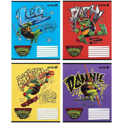 Зошит шкільний Kite Ninja Turtles NT25-235, 12 аркушів, коса лінія