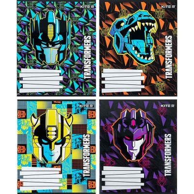 Тетрадь школьная Kite Transformers TF24-235, 12 листов, в косую линию
