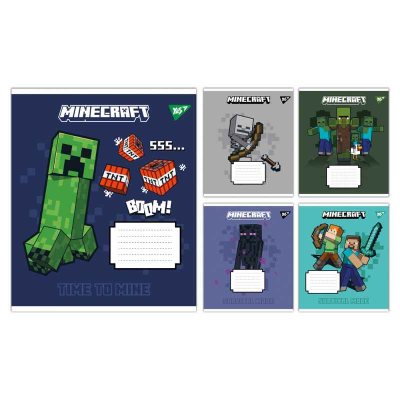 Тетрадь школьная Yes Minecraft Signs 767562, 24 листов линия